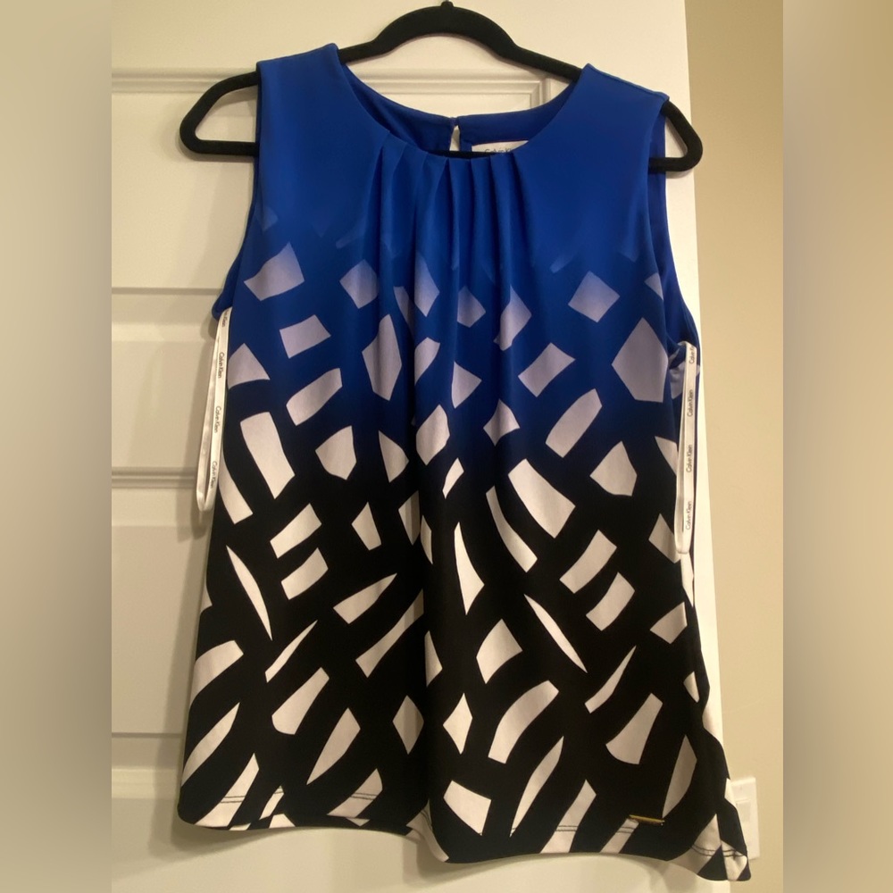 Calvin Klein Tops Calvin Klein Suit Separates Sleeveless Top - size L - Blue